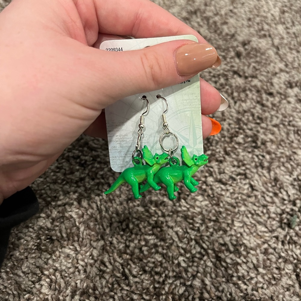 Hand made dinosaur earrings